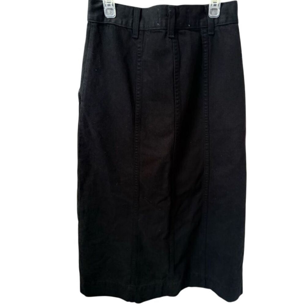 Mara Hoffman Skirt Women size 0 Nikita Denim Jean Slit Pencil Midi Black Organic - Picture 2 of 6